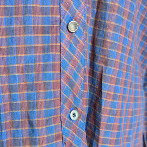 Vintage Red and Blue Western-Style Plaid Shirt