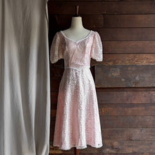 Load image into Gallery viewer, 80s Vintage Pink Lace Party Dress
