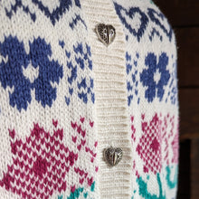 Load image into Gallery viewer, 80s Vintage Heart and Flower Cardigan

