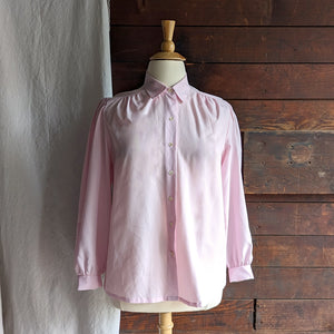 90s Vintage Plus Size Pink Blouse with Removable Ascot