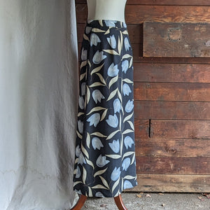 90s Vintage Tulip Print Maxi Skirt