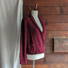 Load image into Gallery viewer, 80s Vintage Burgundy Acrylic Knit Cardigan
