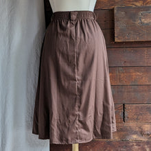 Load image into Gallery viewer, 90s Vintage Brown A-Line Twill Midi Skirt
