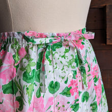 Load image into Gallery viewer, 80s Vintage Plus Size Pink and Green Floral Midi Skirt
