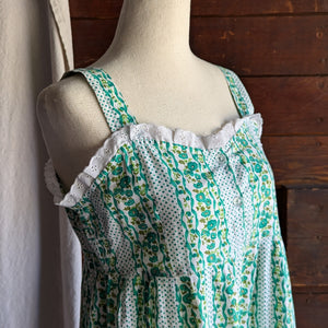 70s Vintage Homemade Cotton Midi Sundress