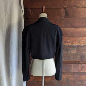 Vintage Cropped Black Nylon Blazer