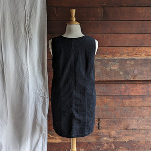 90s Vintage Black Corduroy Jumper Dress