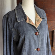 Load image into Gallery viewer, 90s Vintage Black Denim Coat
