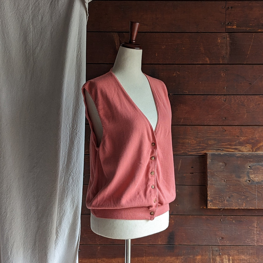 Vintage Pink Cotton Knit Vest