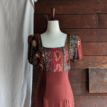 Load image into Gallery viewer, 90s Vintage Rust Color Rayon Maxi Dress
