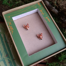 Load image into Gallery viewer, Porcelain Fox Stud Earrings
