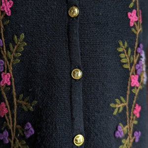 Y2K Black Embroidered Sweater Vest