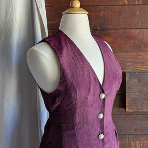 90s Vintage Purple Poly Midi Dress