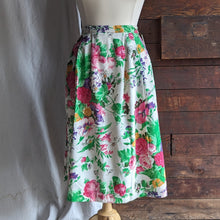 Load image into Gallery viewer, 80s Vintage Off-White and Floral Midi Skirt
