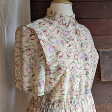 Load image into Gallery viewer, 80s Vintage Yellow Floral Polyester Shirt Dress
