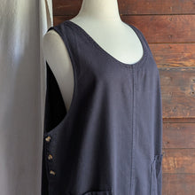 Load image into Gallery viewer, 90s Vintage Plus Size Black Twill Jumper Dress
