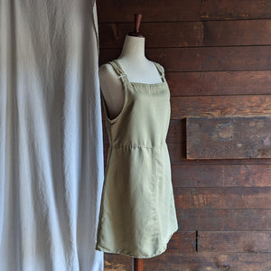 90s Vintage Beige Twill Mini Dress