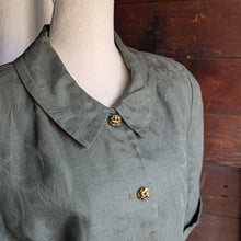 Load image into Gallery viewer, 90s Vintage Short Sleeve Olive Shirtdress
