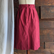 Load image into Gallery viewer, 90s Vintage Red Polyester Midi Skirt
