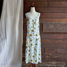 Load image into Gallery viewer, 90s Vintage Strappy Rayon Sunflower Dress
