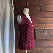 Load image into Gallery viewer, 70s Vintage Red Button-Up Sweater Vest
