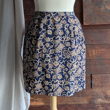 Load image into Gallery viewer, 90s Vintage Ornate Navy Wrap Skirt
