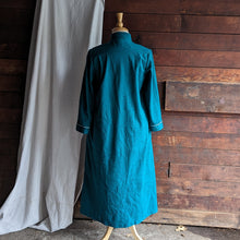 Load image into Gallery viewer, Vintage Teal Polyester Zip-Up Nightgown
