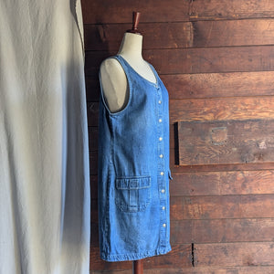 90s Vintage Sleeveless Denim Mini Dress