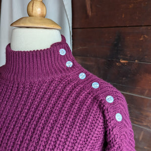 80s Vintage Purple Acrylic Knit Sweater