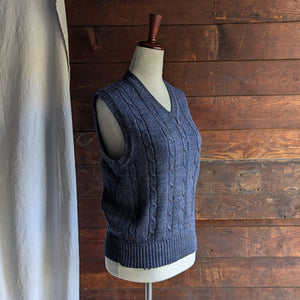 80s Vintage Navy Blue Acrylic Sweater Vest