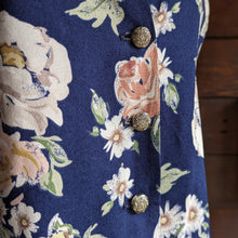 Load image into Gallery viewer, 90s Vintage Navy Floral Rayon Vest
