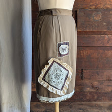 Load image into Gallery viewer, Upcycled &#39;Butterfly Lace&#39; Patched Midi Skirt
