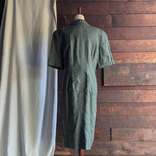 Load image into Gallery viewer, 90s Vintage Short Sleeve Olive Shirtdress
