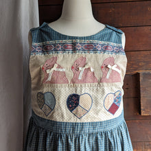 Load image into Gallery viewer, 90s Vintage Homemade Blue Cotton Pinafore Dress
