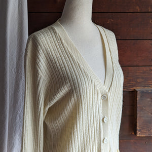 60s/70s Vintage Cream Knit Cardigan