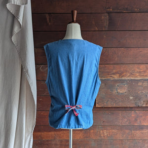 90s Vintage Denim Patchwork Vest