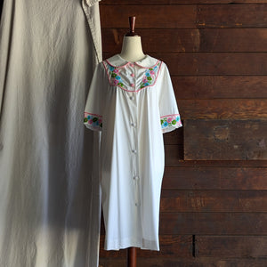 Vintage White Nylon House Dress/Coat