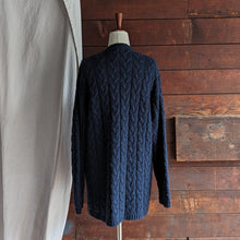 Load image into Gallery viewer, 90s Vintage Navy Cable Knit Cardigan
