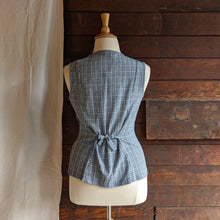 Load image into Gallery viewer, 90s Vintage Navy Plaid Rayon Blend Vest
