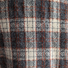 Load image into Gallery viewer, 70s Vintage Grey Plaid Wool Blend Flannel
