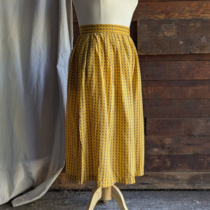 80s/90s Vintage Yellow Rayon Maxi Skirt