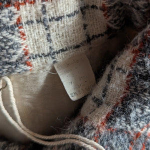 70s Vintage Grey Plaid Wool Blend Flannel