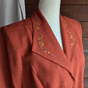 90s Vintage Embroidered Reddish Jacket