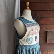 Load image into Gallery viewer, 90s Vintage Homemade Blue Cotton Pinafore Dress
