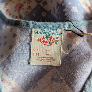 Vintage Blue Snap-Up Top