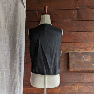 90s Vintage Black Floral Vest