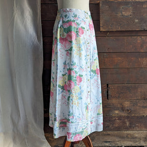White Floral A-Line Maxi Skirt