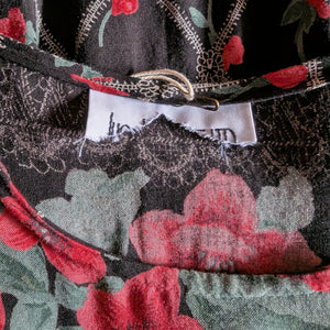 90s Vintage Floral And Lace Print Maxi Dress