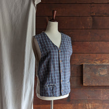 Load image into Gallery viewer, 90s Vintage Plaid Linen Blend Vest
