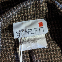 Load image into Gallery viewer, 90s Vintage Brown Checkered Rayon Blend Blazer
